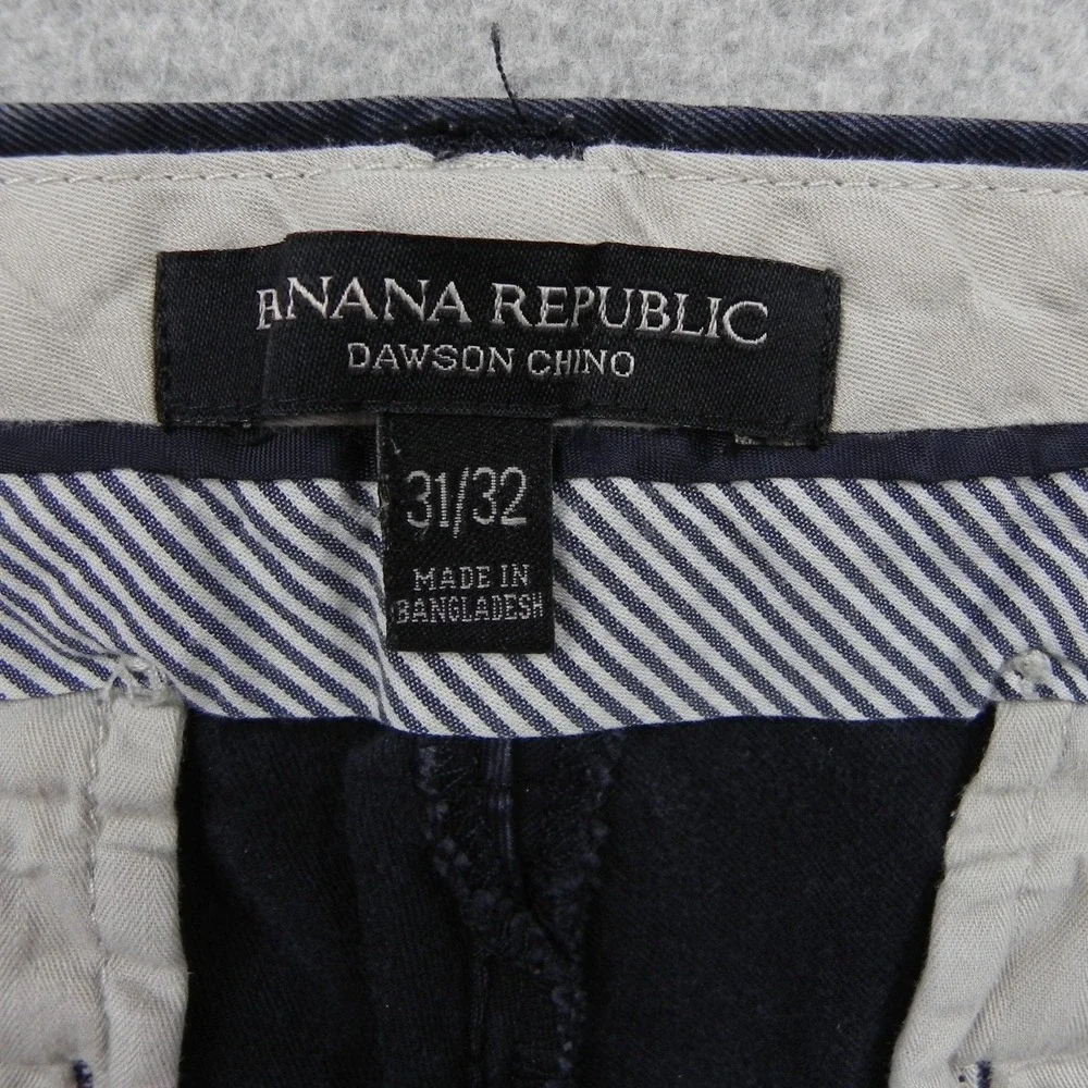 Banana Republic Pants Mens 31 Dawson Chino Navy Blue Cotton Straight Trousers